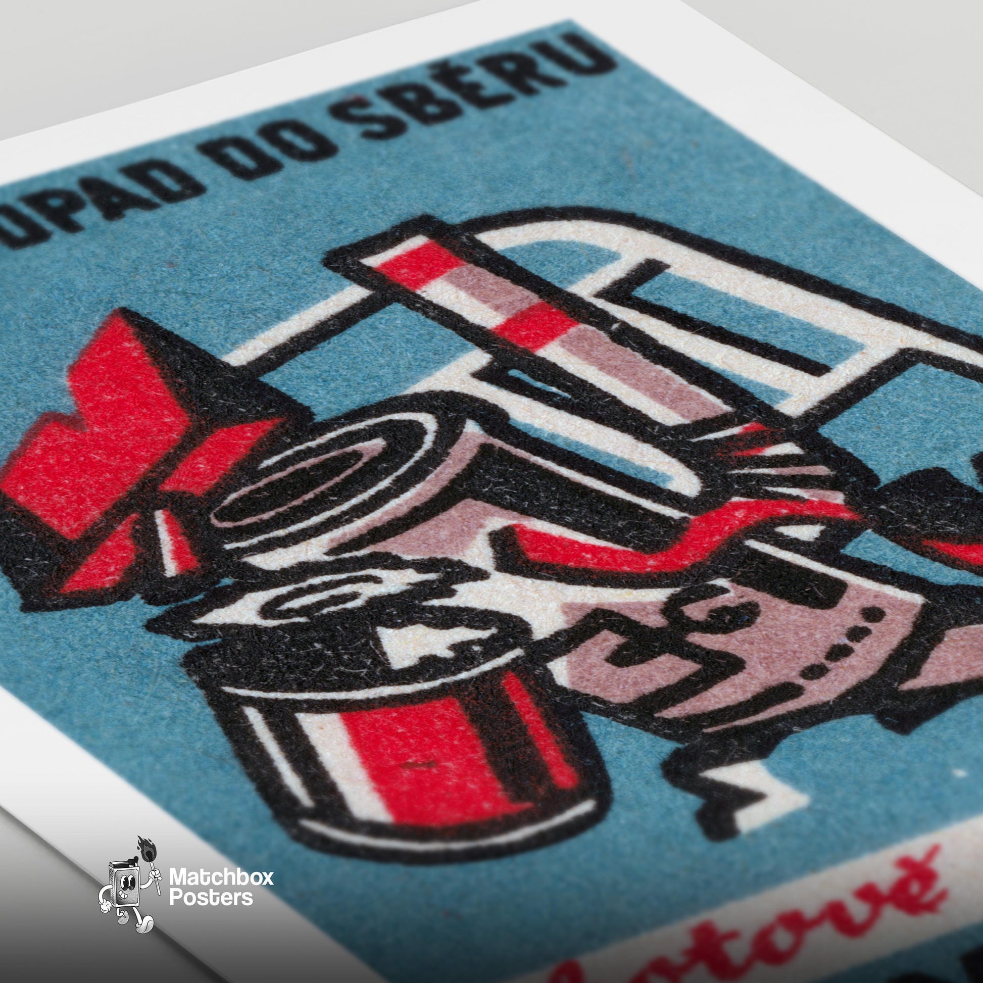 Recycle Your Metal - vintage matchbox label print - close-up detail