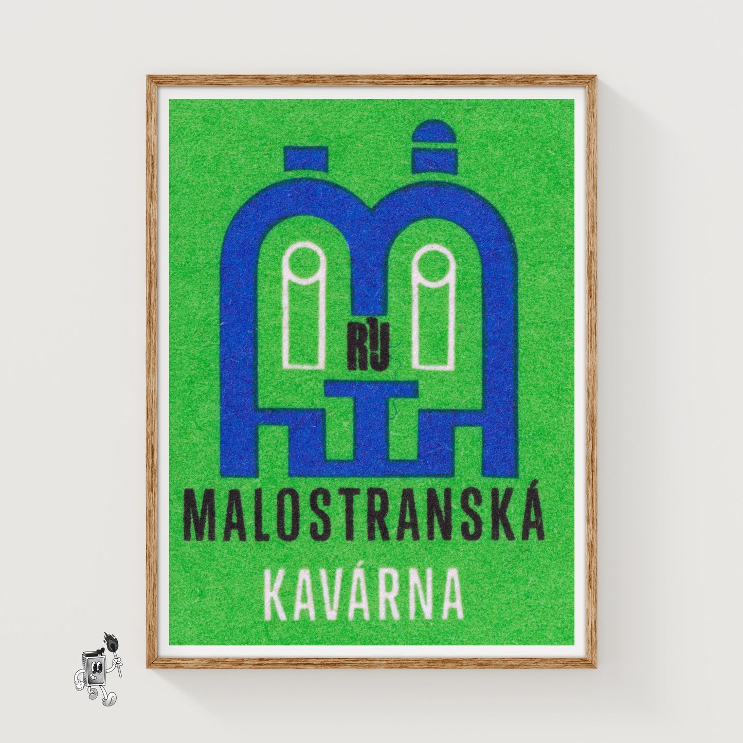 Small Street Cafe - vintage matchbox label print