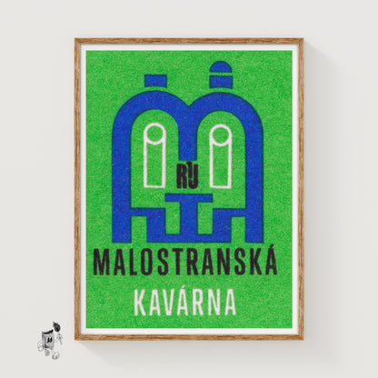 Small Street Cafe - vintage matchbox label print