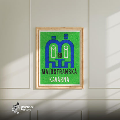 Small Street Cafe - vintage matchbox label print - bedroom mockup