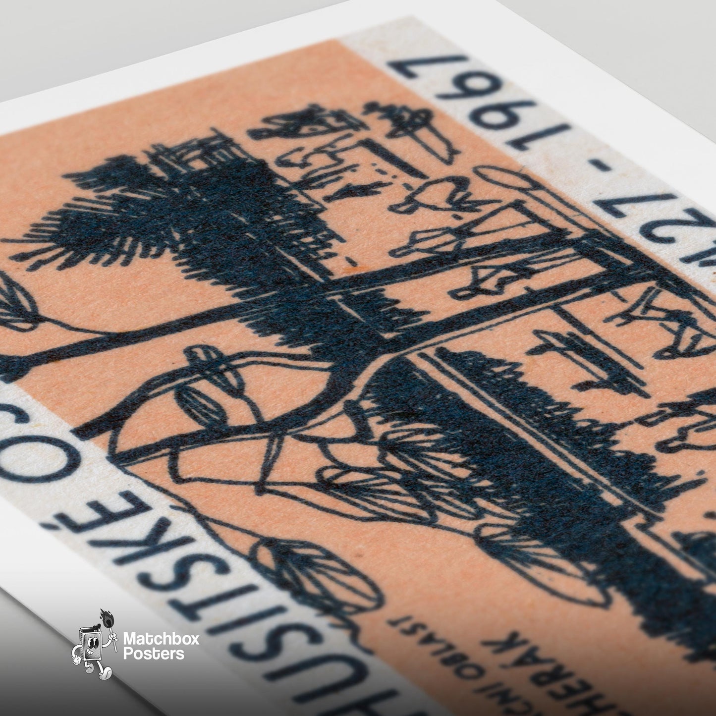 Lakeside - vintage matchbox label print - close-up detail