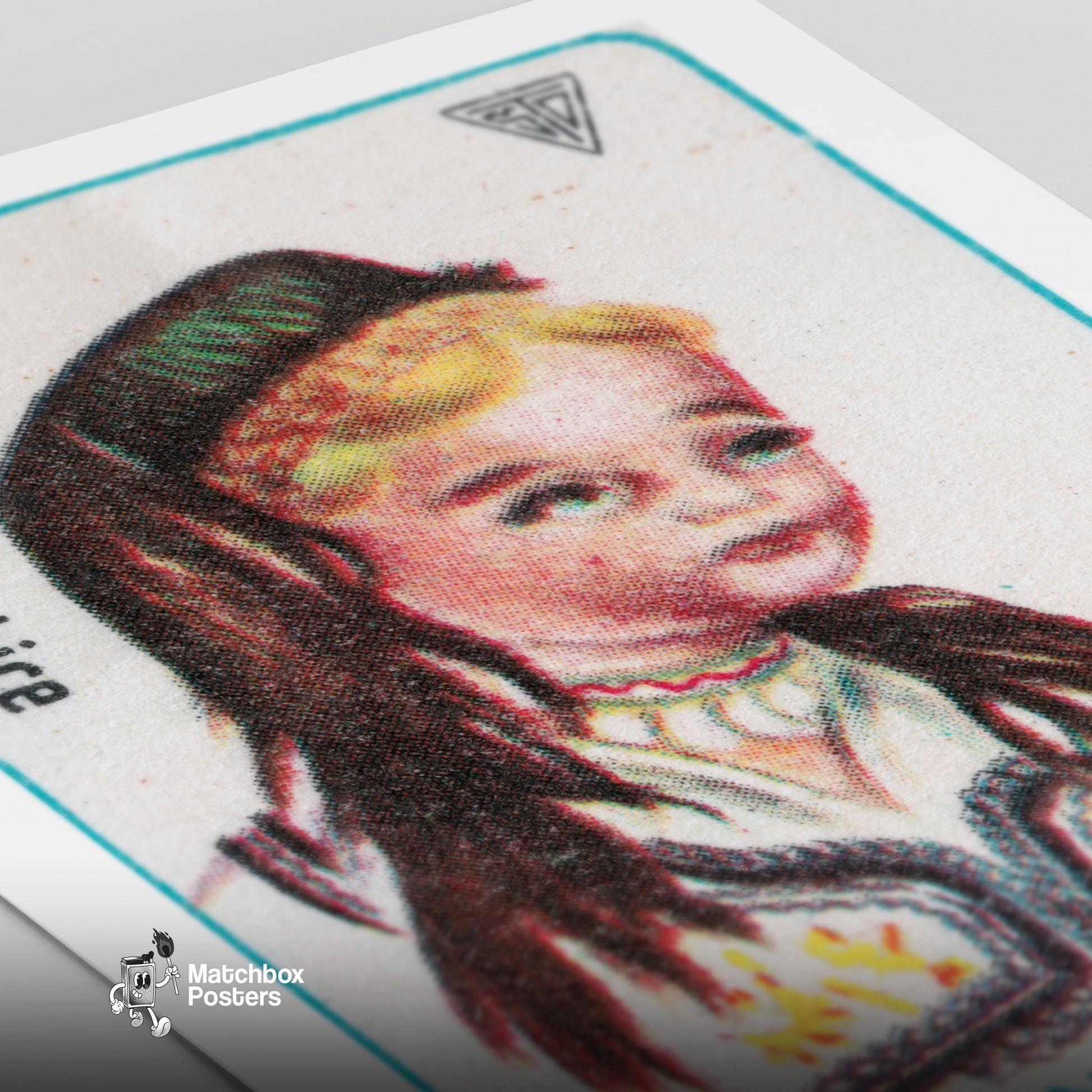 Bosnian Child - vintage matchbox label print - close-up detail