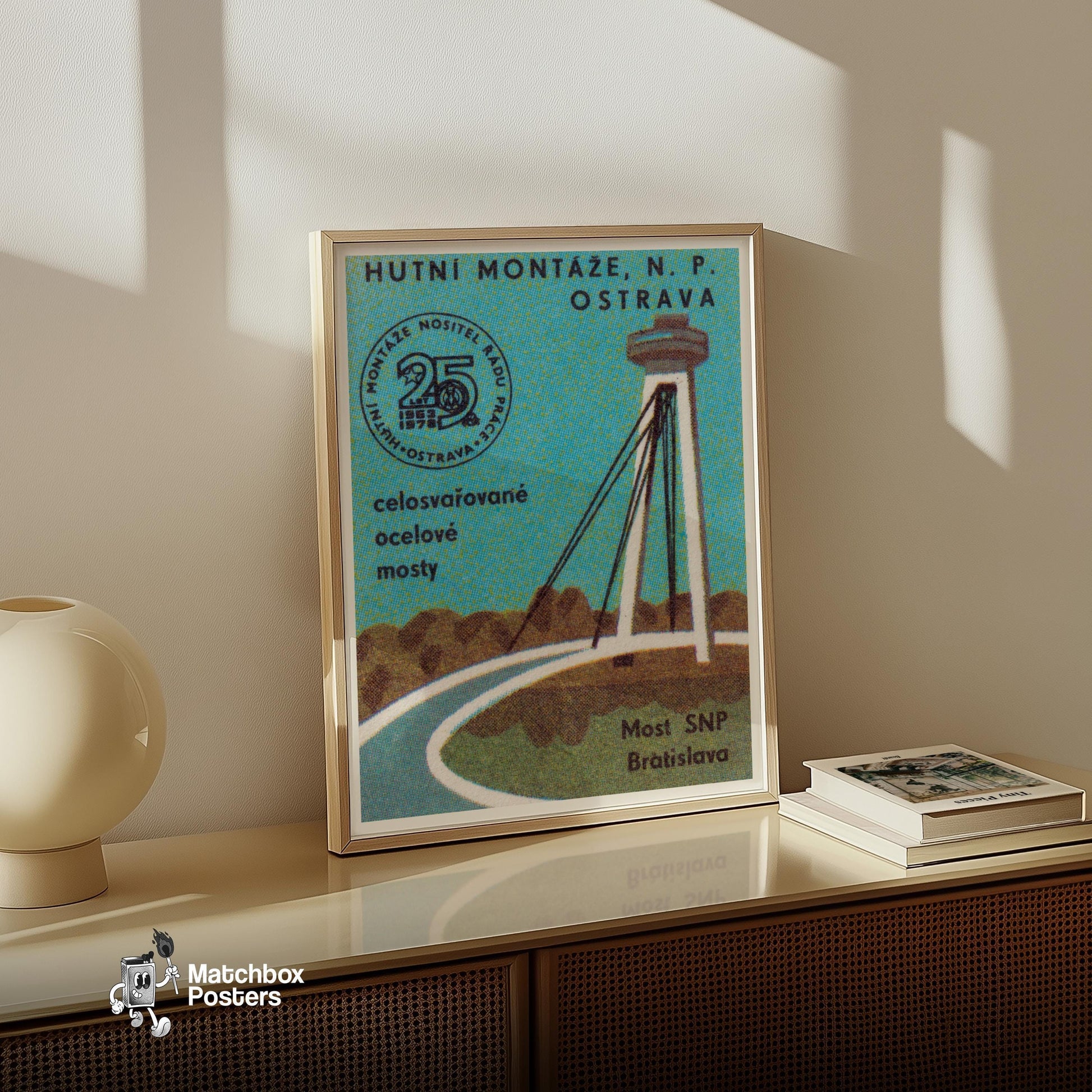 Most SNP Bridge - vintage matchbox label print - size comparison