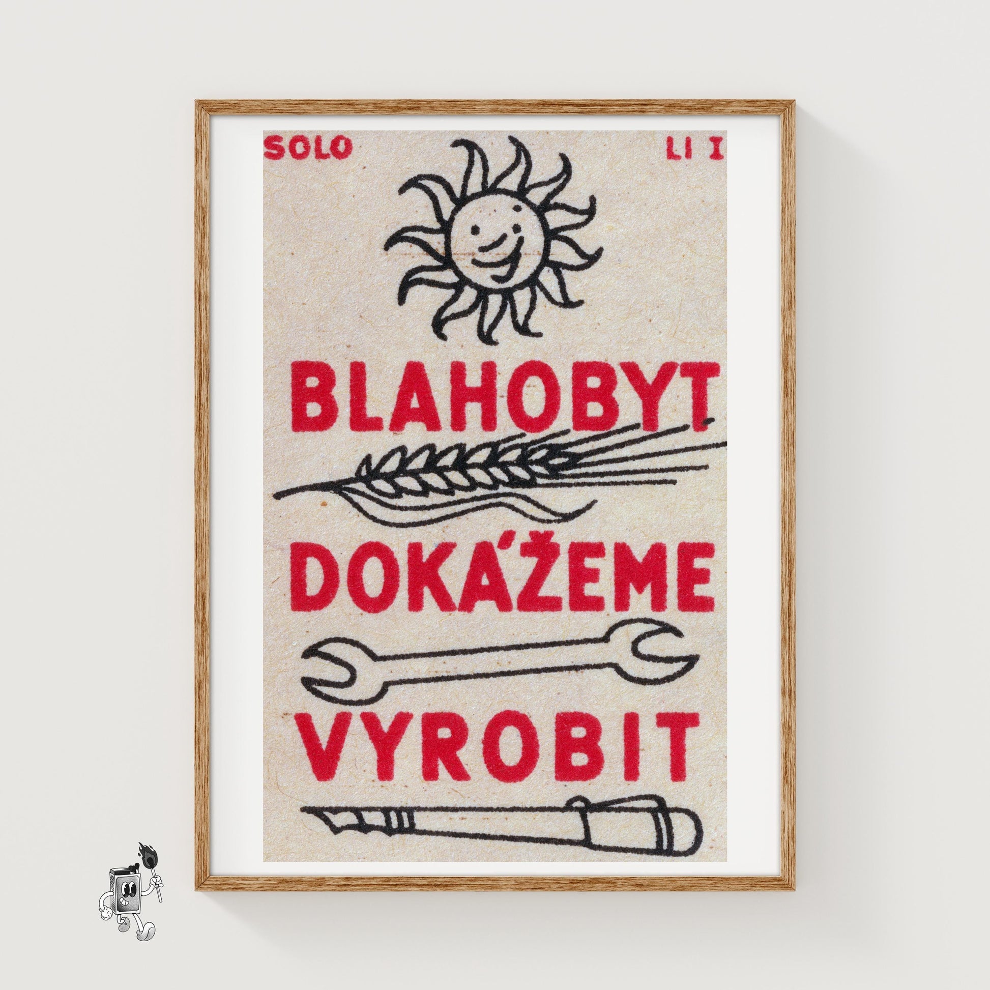 We Can Produce Welfare - vintage matchbox label print
