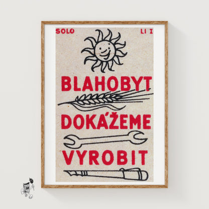 We Can Produce Welfare - vintage matchbox label print