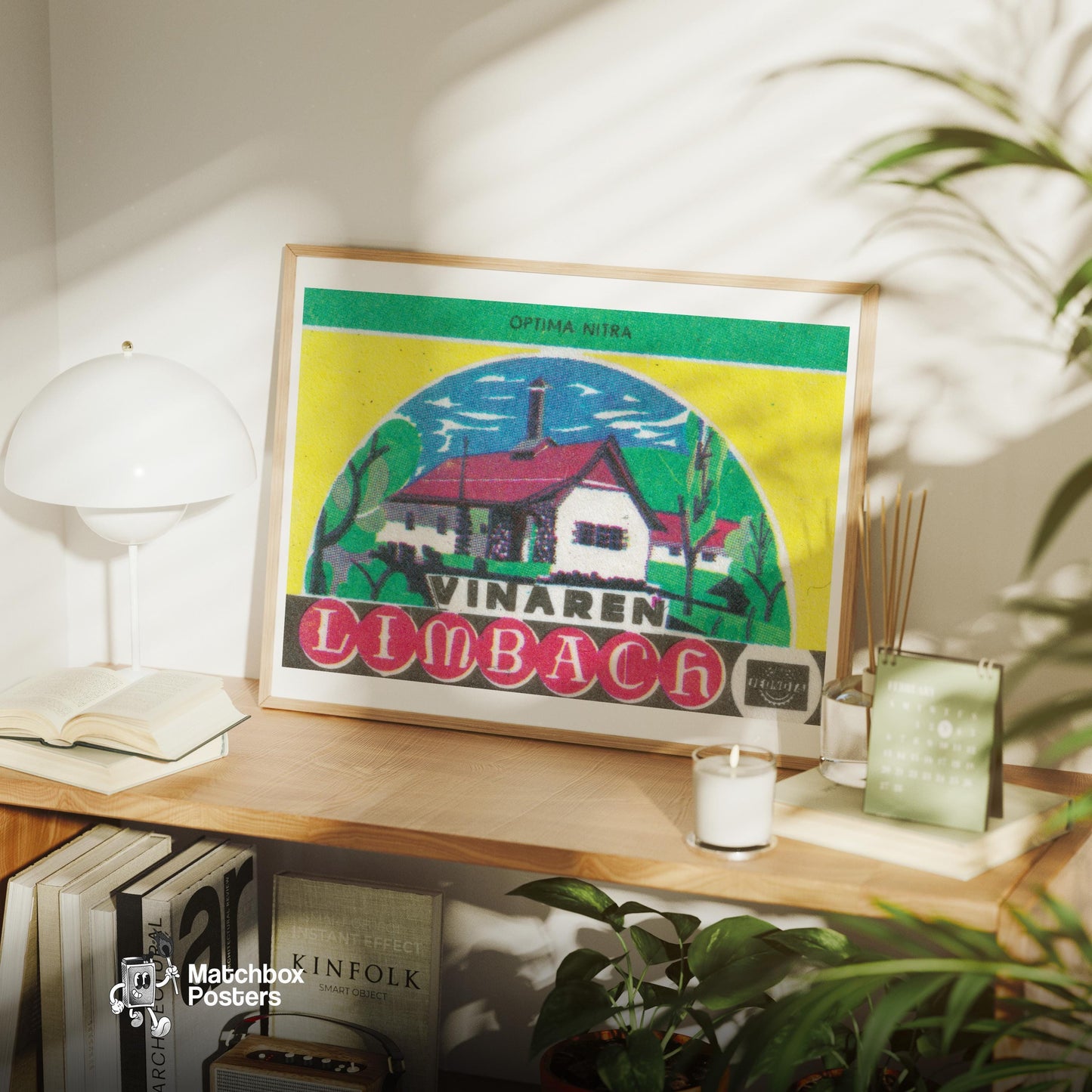 Forest Cabin Hotel - vintage matchbox label print - office wall