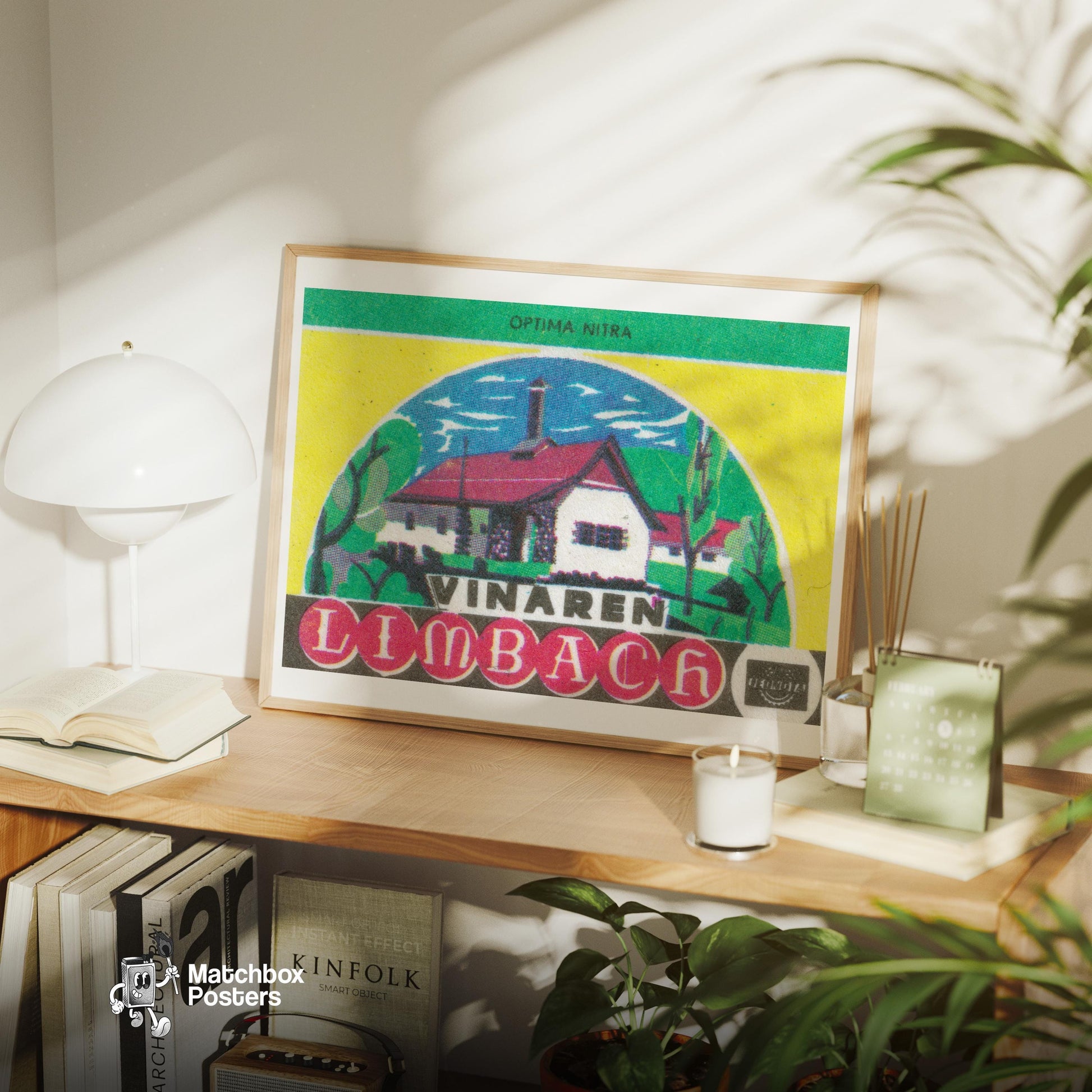 Forest Cabin Hotel - vintage matchbox label print - office wall