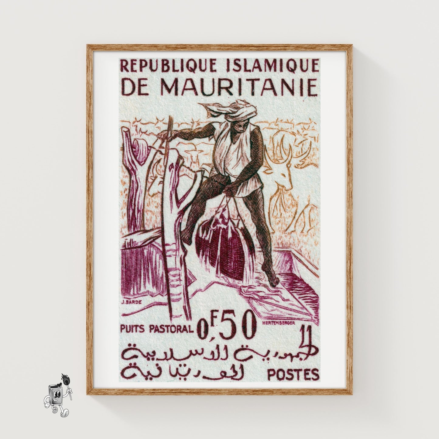 Cow Farmer - vintage matchbox label print