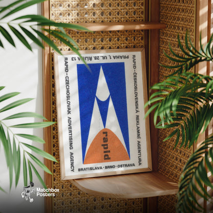 Geometric Shapes - vintage matchbox label print - office wall