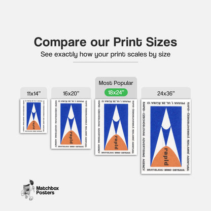 Geometric Shapes - vintage matchbox label print - gallery wall preview