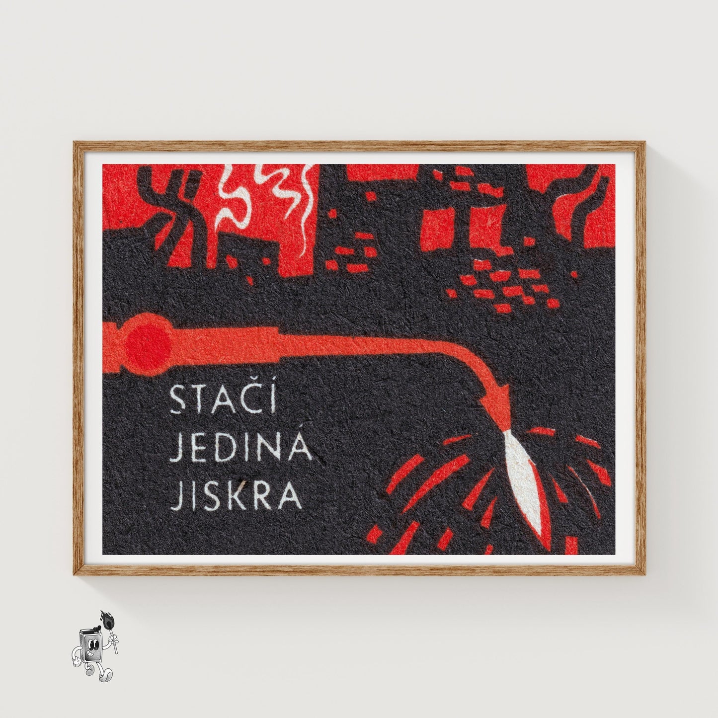 Just One Spark is Enough - vintage matchbox label print