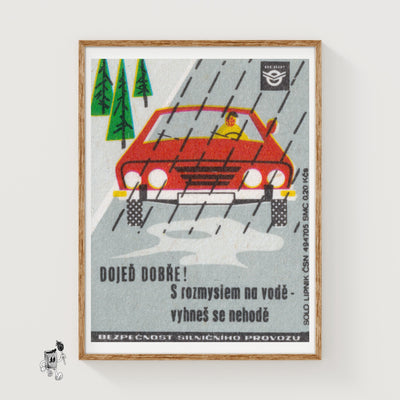 Red Car in Rain