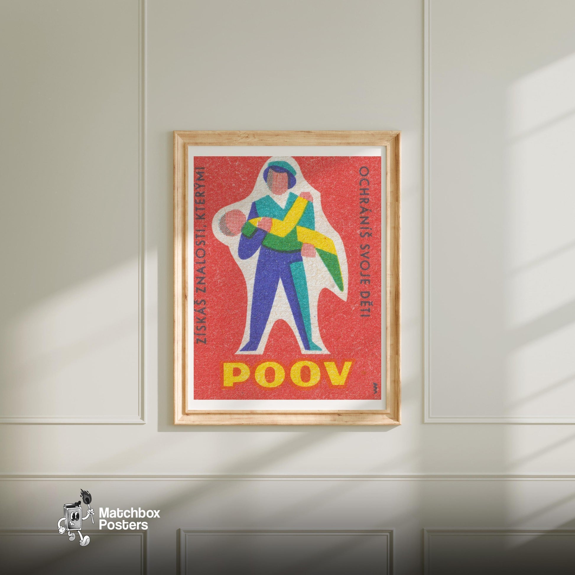 Protect Your Children - vintage matchbox label print - bedroom mockup