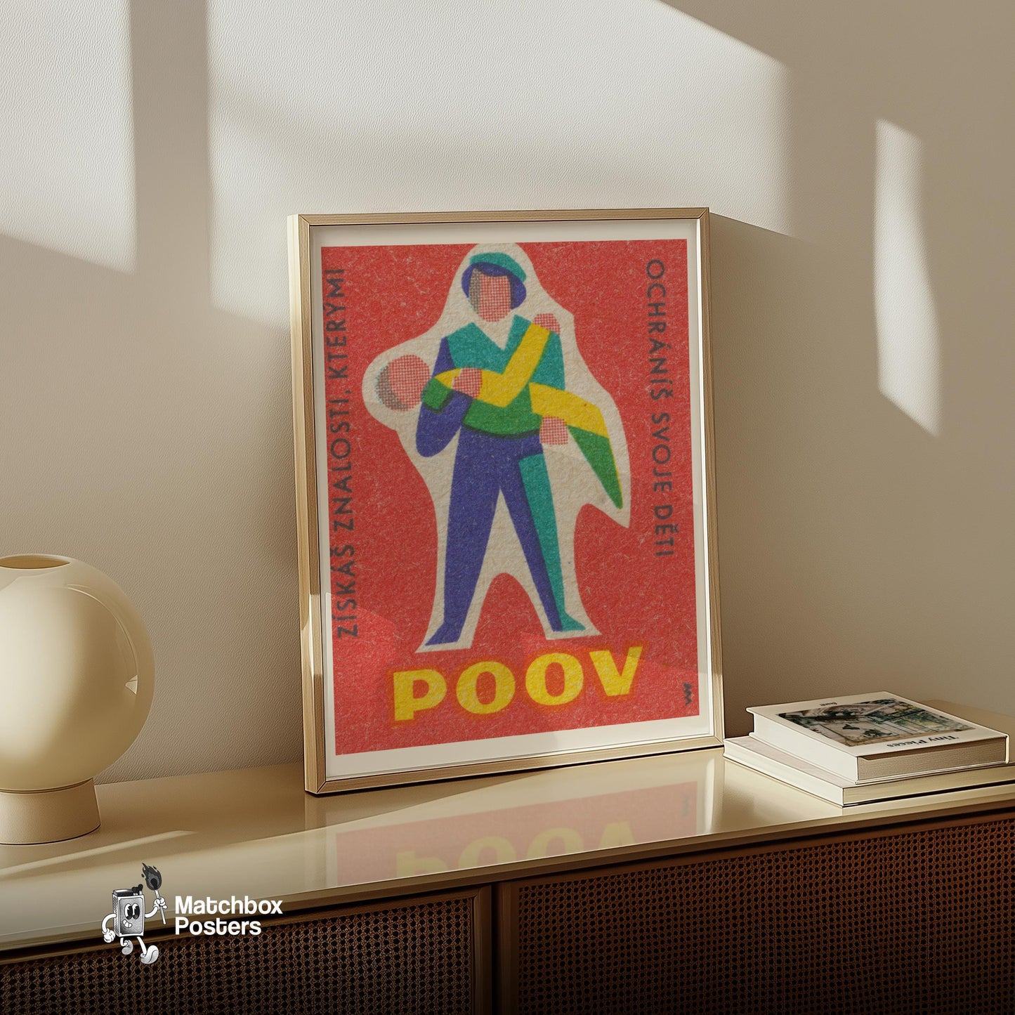 Protect Your Children - vintage matchbox label print - size comparison