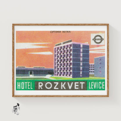 City Hotel - vintage matchbox label print