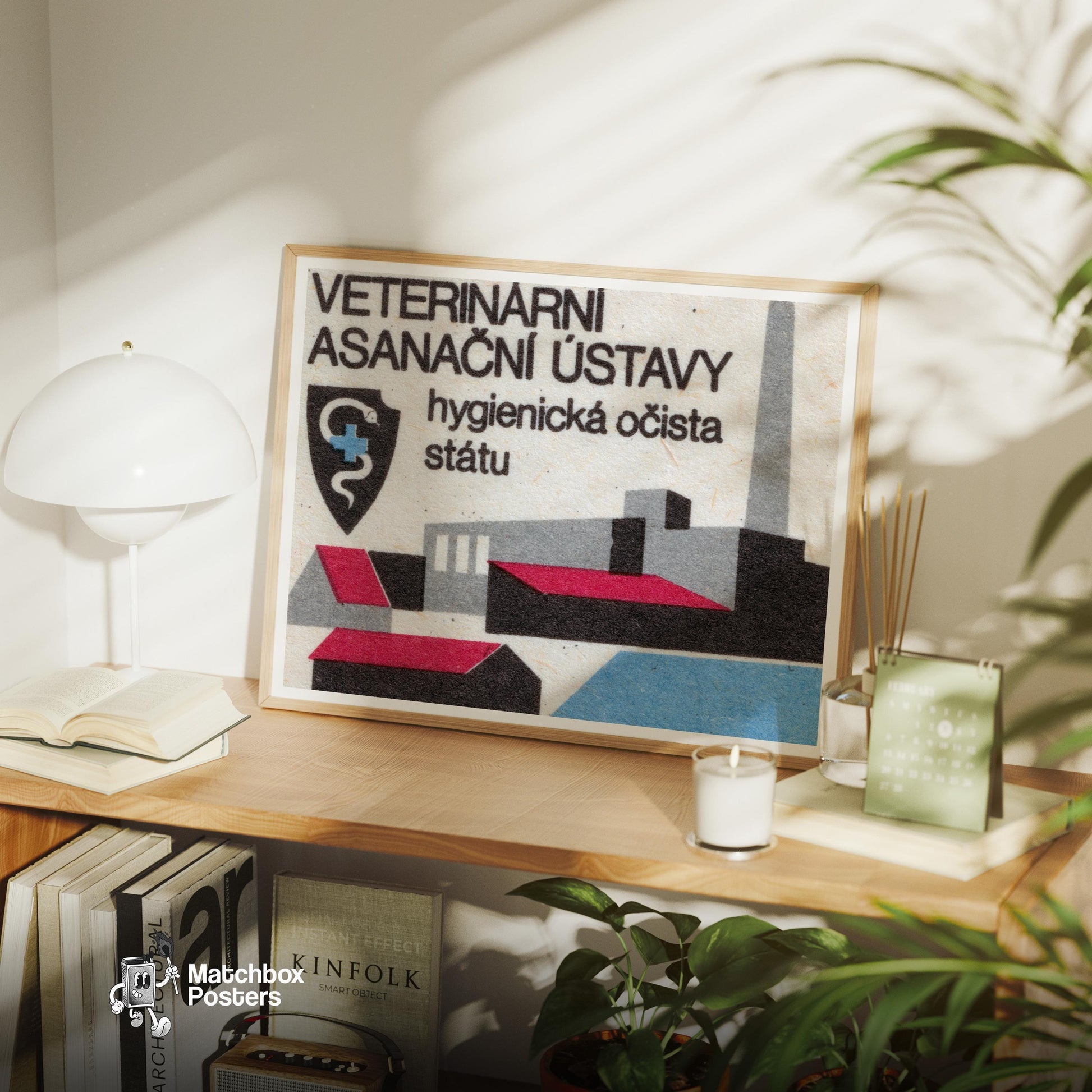 Vetinary Sanitation INstitute - vintage matchbox label print - office wall