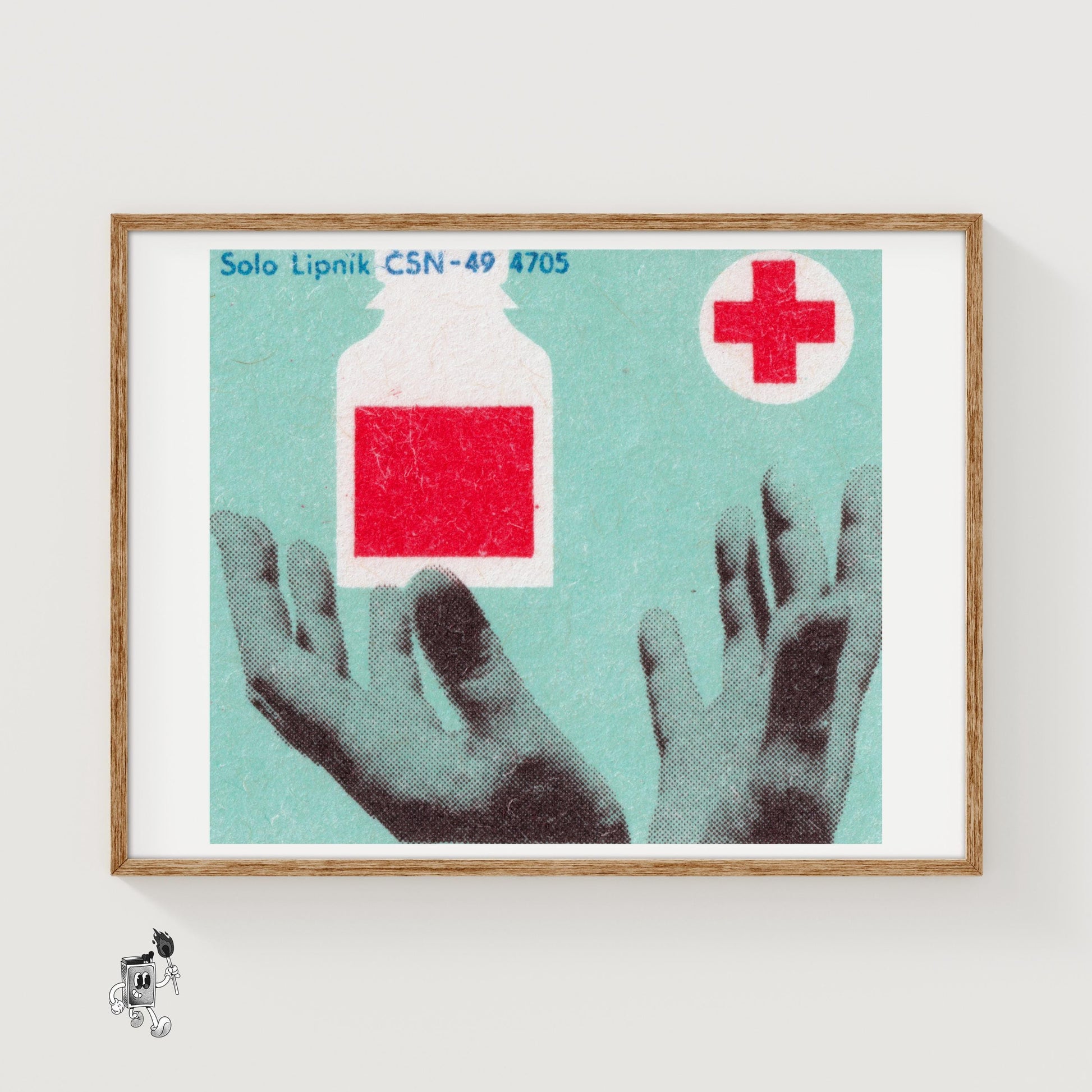 Blood Donation - vintage matchbox label print