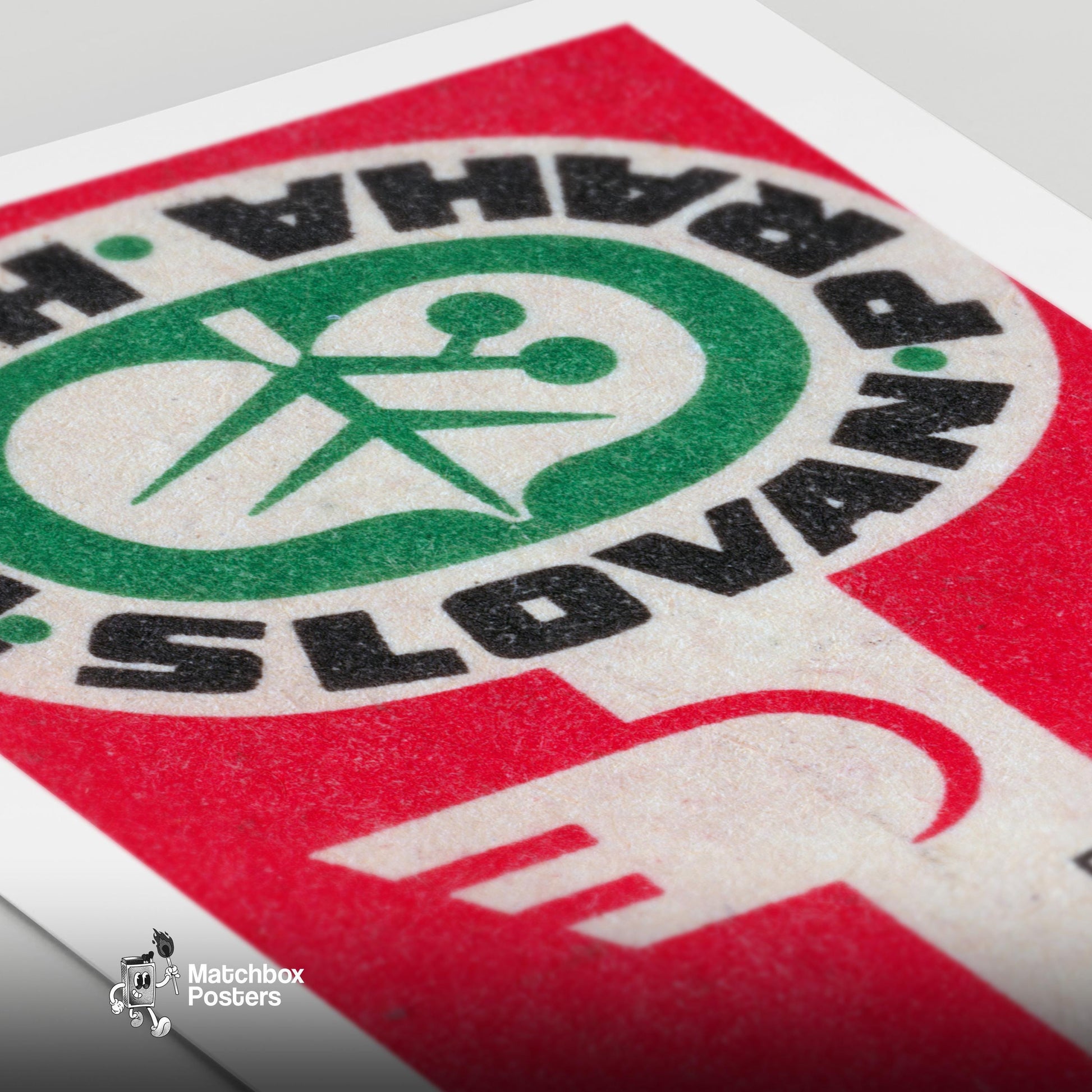 Green Leaf - vintage matchbox label print - close-up detail