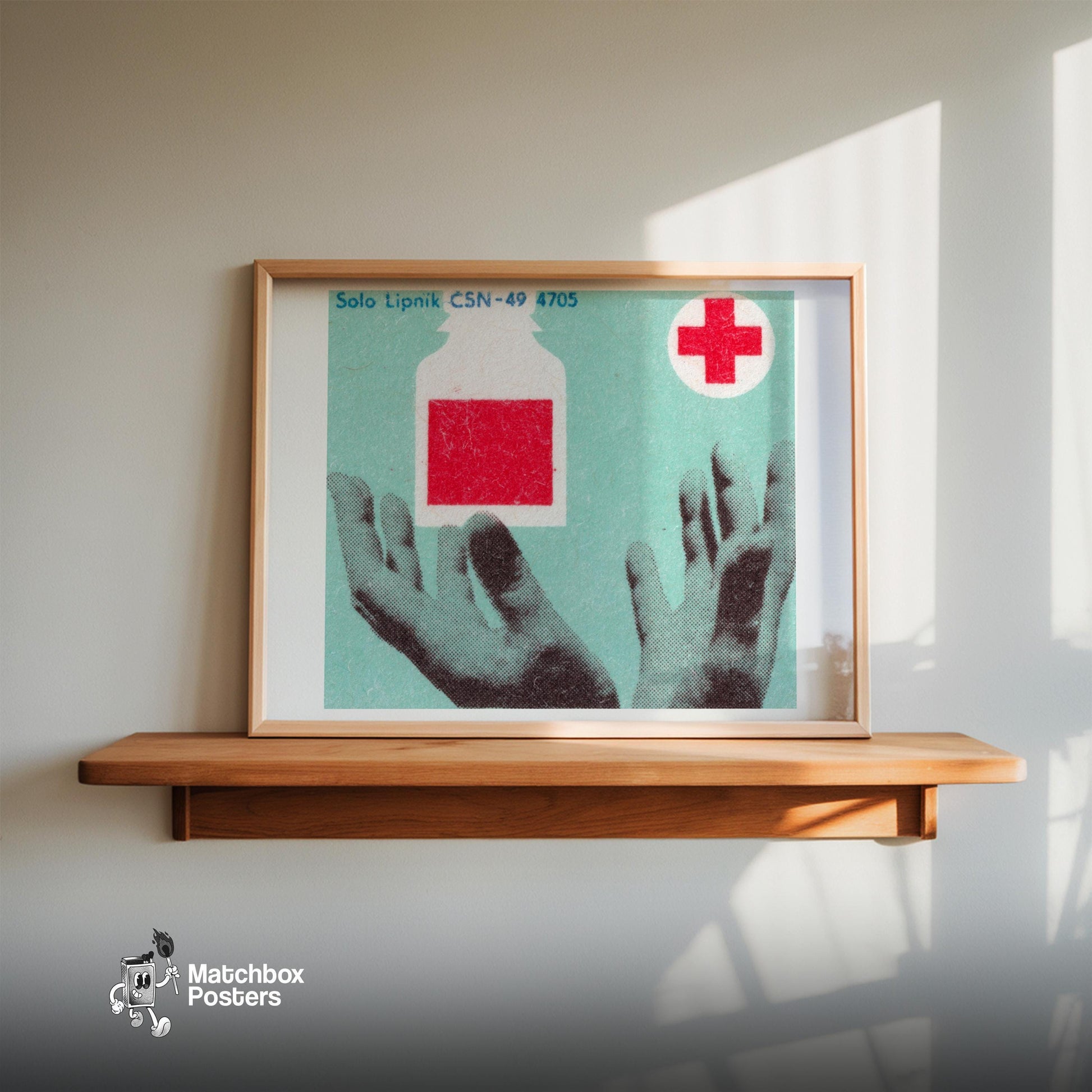 Blood Donation - vintage matchbox label print - size comparison