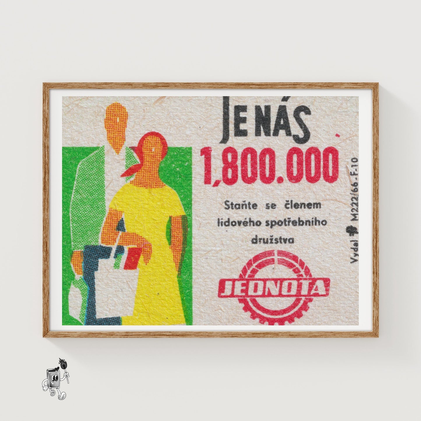 1.8 Million of Us - vintage matchbox label print