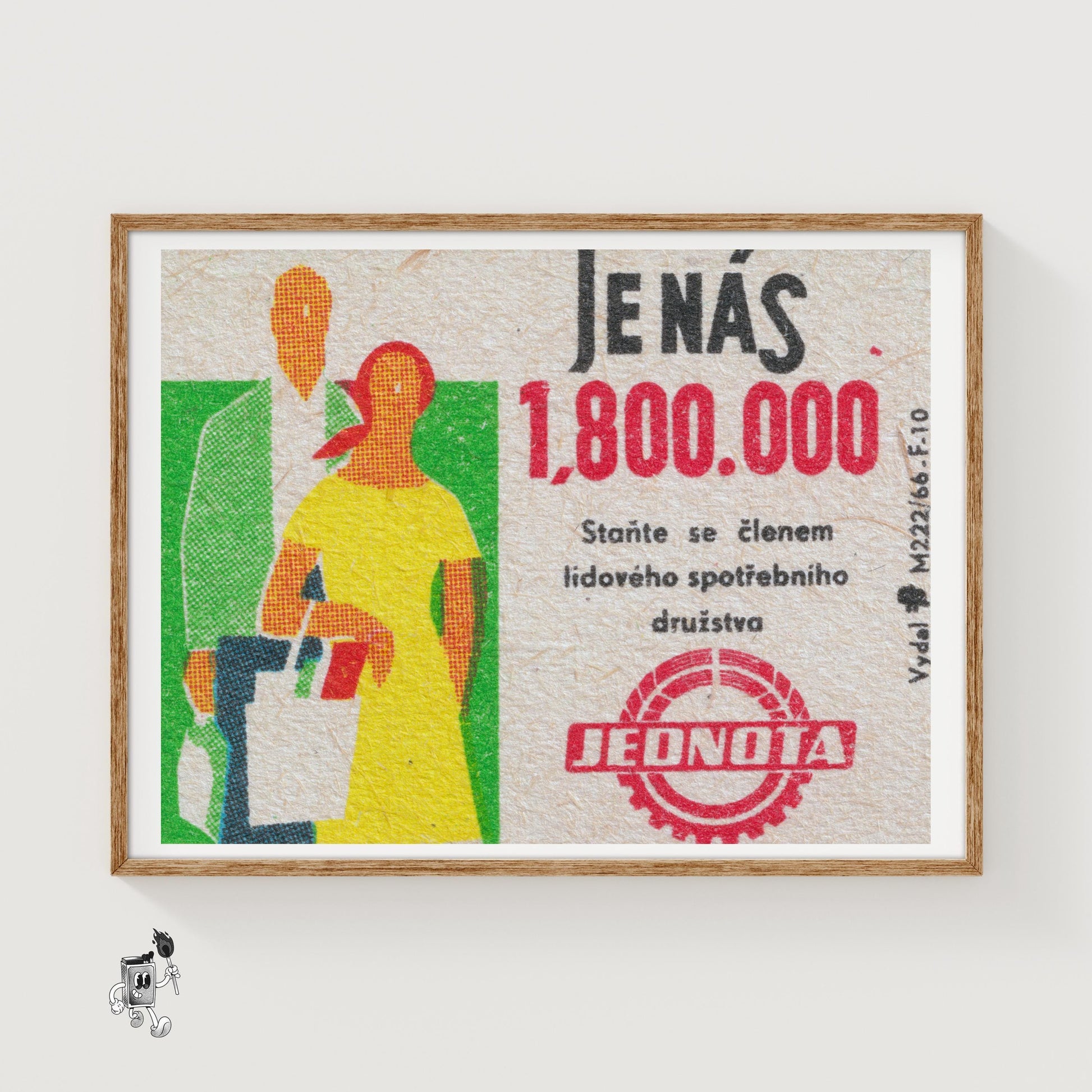 1.8 Million of Us - vintage matchbox label print