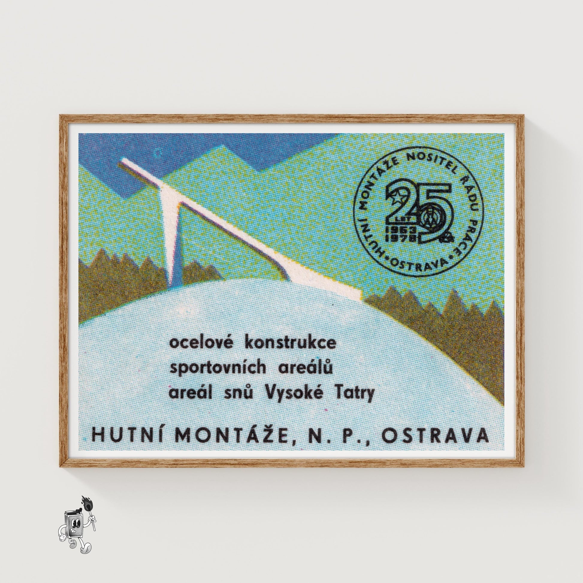 Steel Construction - vintage matchbox label print