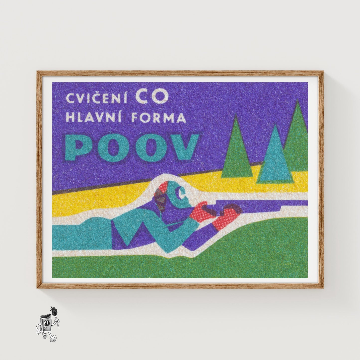 Prone Shooter - vintage matchbox label print