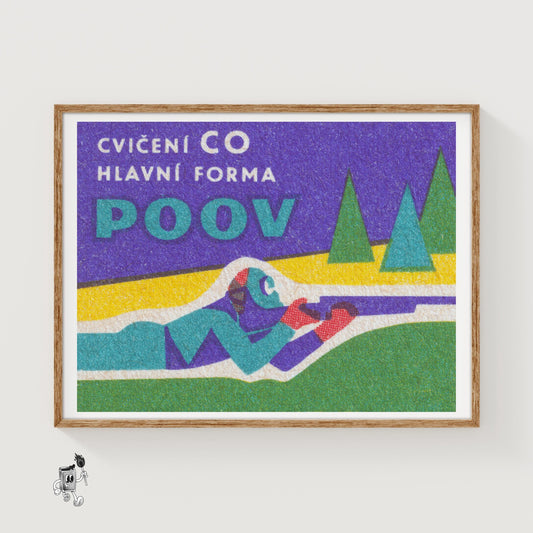 Prone Shooter - vintage matchbox label print
