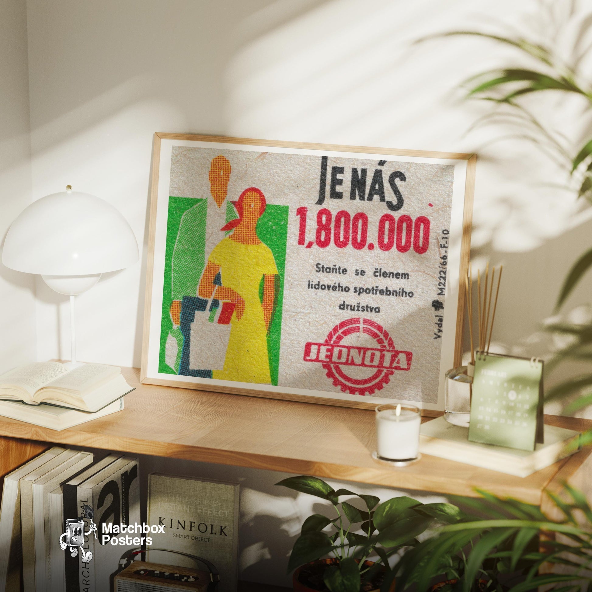 1.8 Million of Us - vintage matchbox label print - office wall