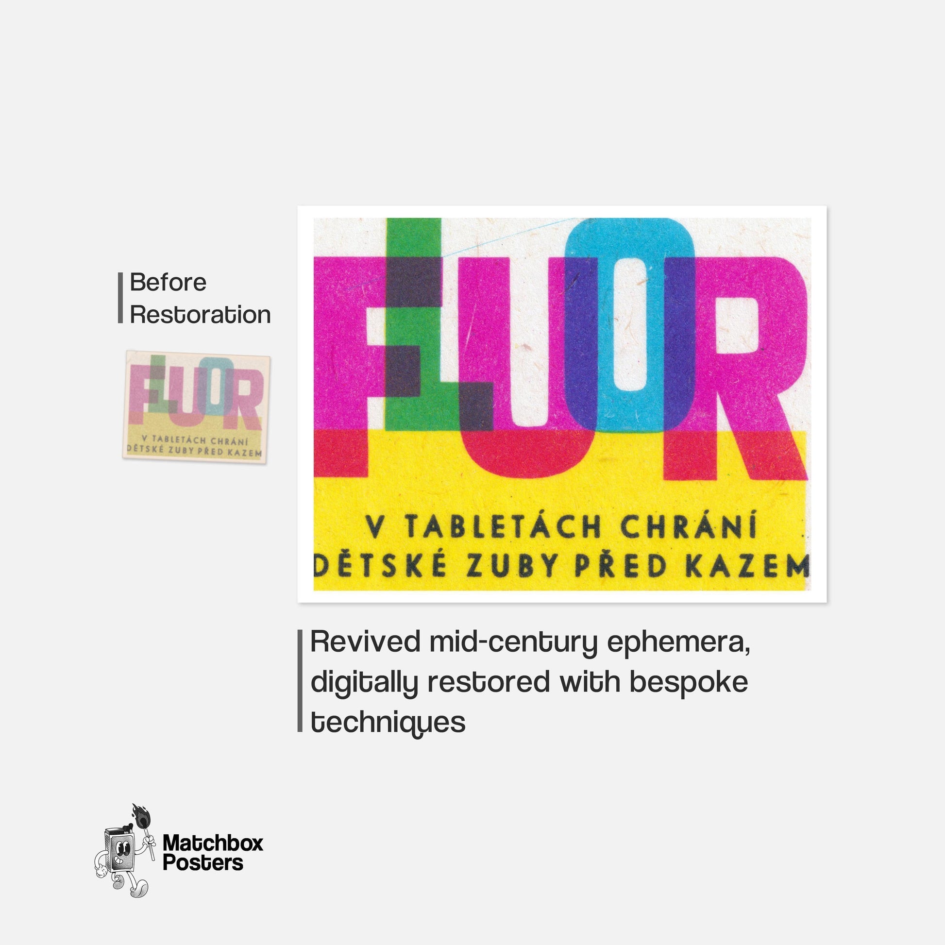 Fluride Advertizement - vintage matchbox label print - framed wall art preview