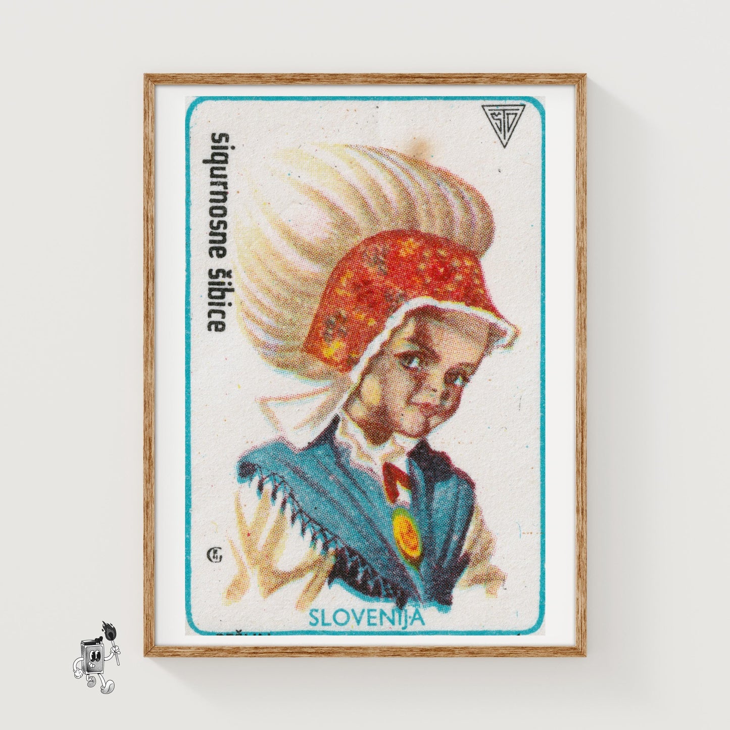 Slovenian Girl - vintage matchbox label print