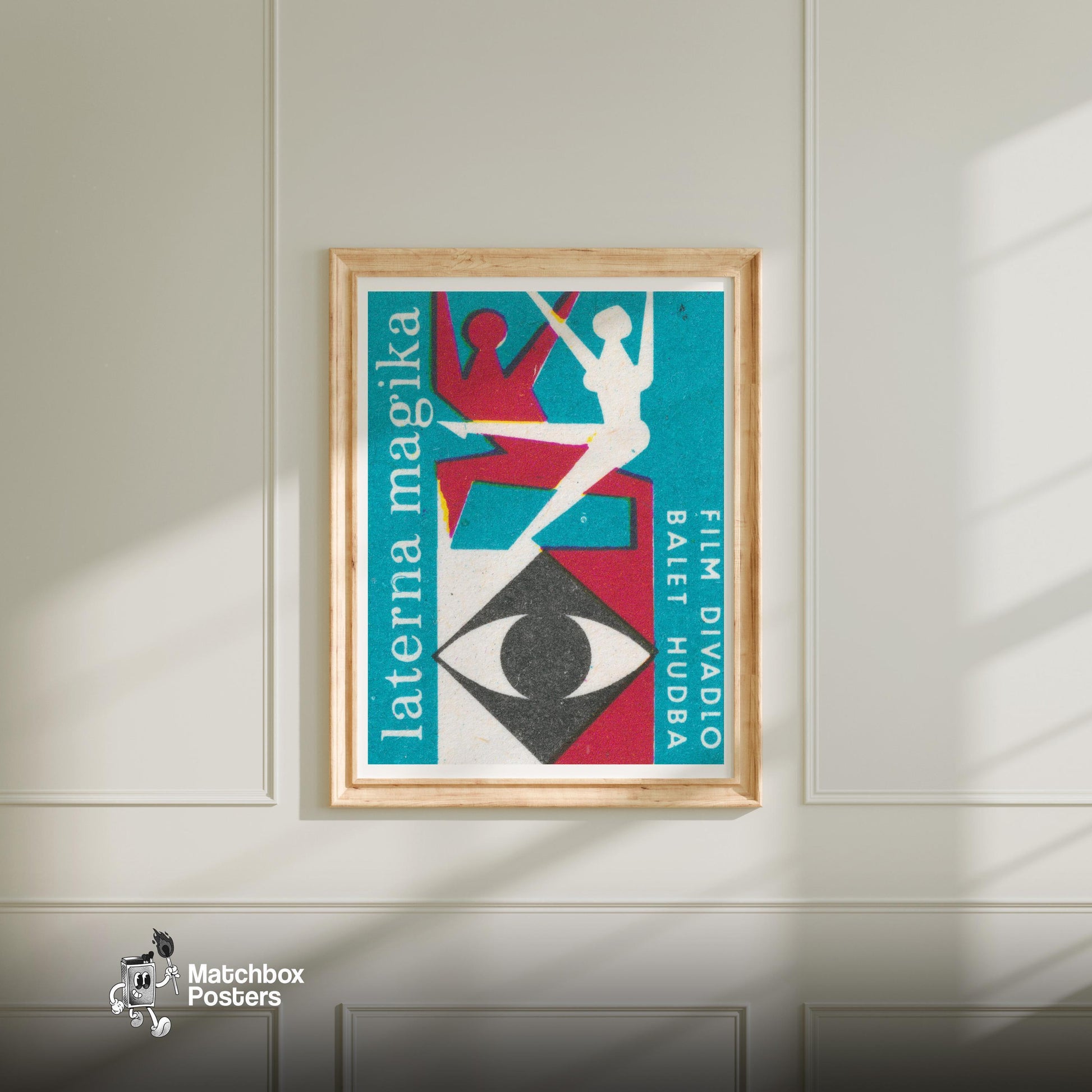 Film and Ballet - vintage matchbox label print - bedroom mockup