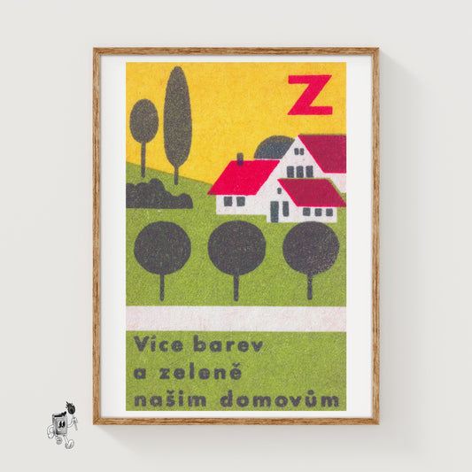 More Colors and Greenery for our Homes - vintage matchbox label print