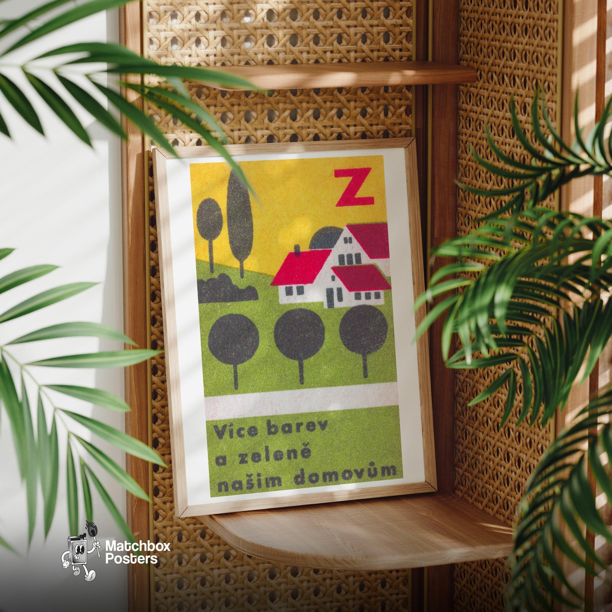 More Colors and Greenery for our Homes - vintage matchbox label print - office wall