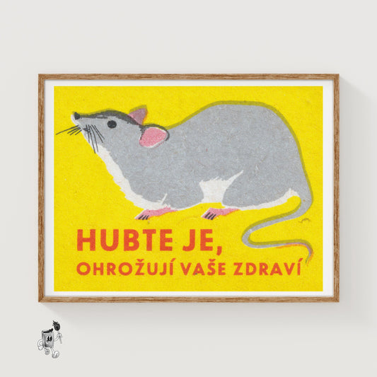 Eliminate Them, They Endanger Health - vintage matchbox label print