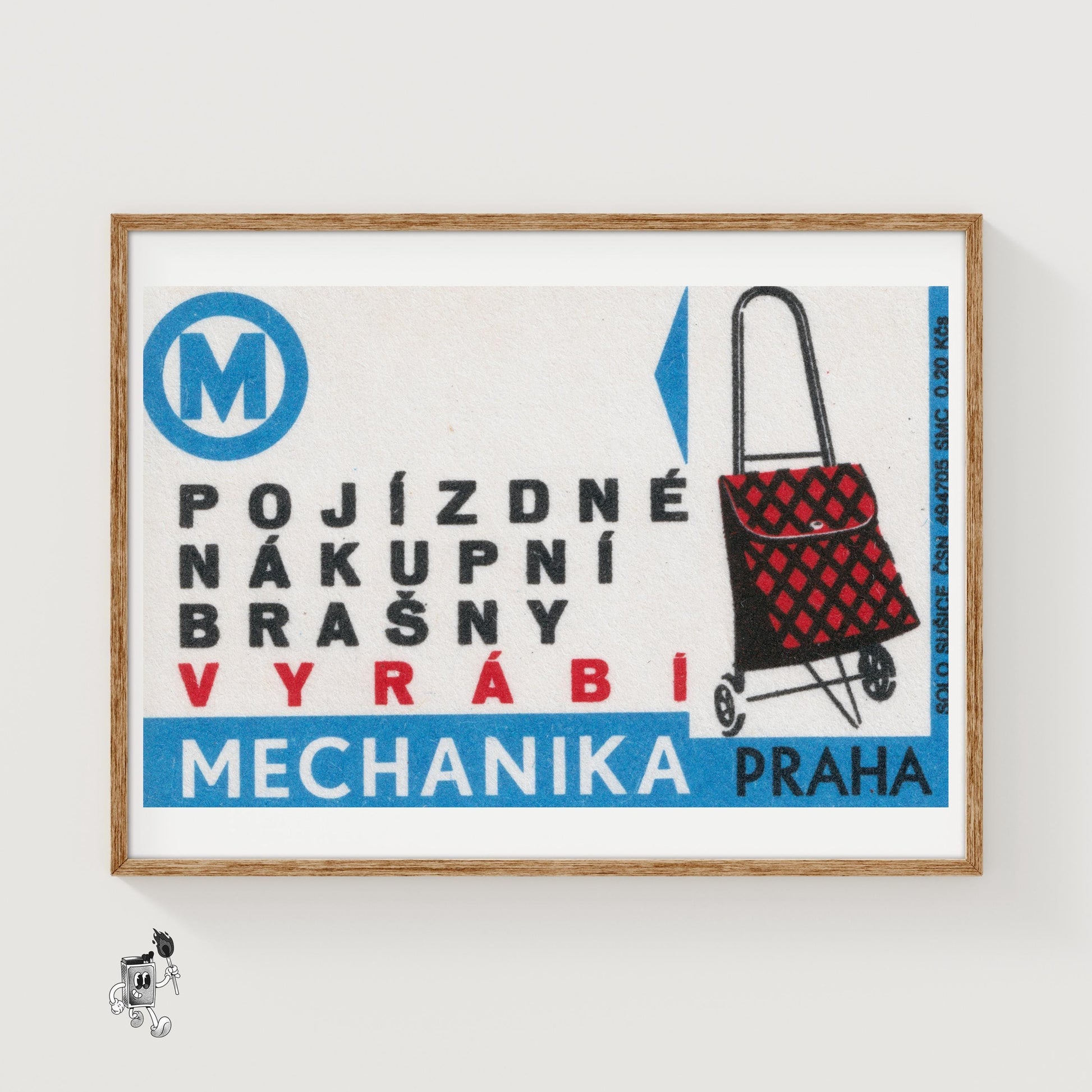 Mobile Shopping Bags - vintage matchbox label print