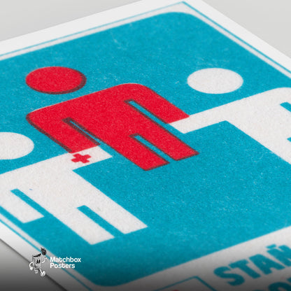 Health Club Membership - vintage matchbox label print - close-up detail