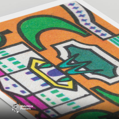 Palace Gardens - vintage matchbox label print - close-up detail