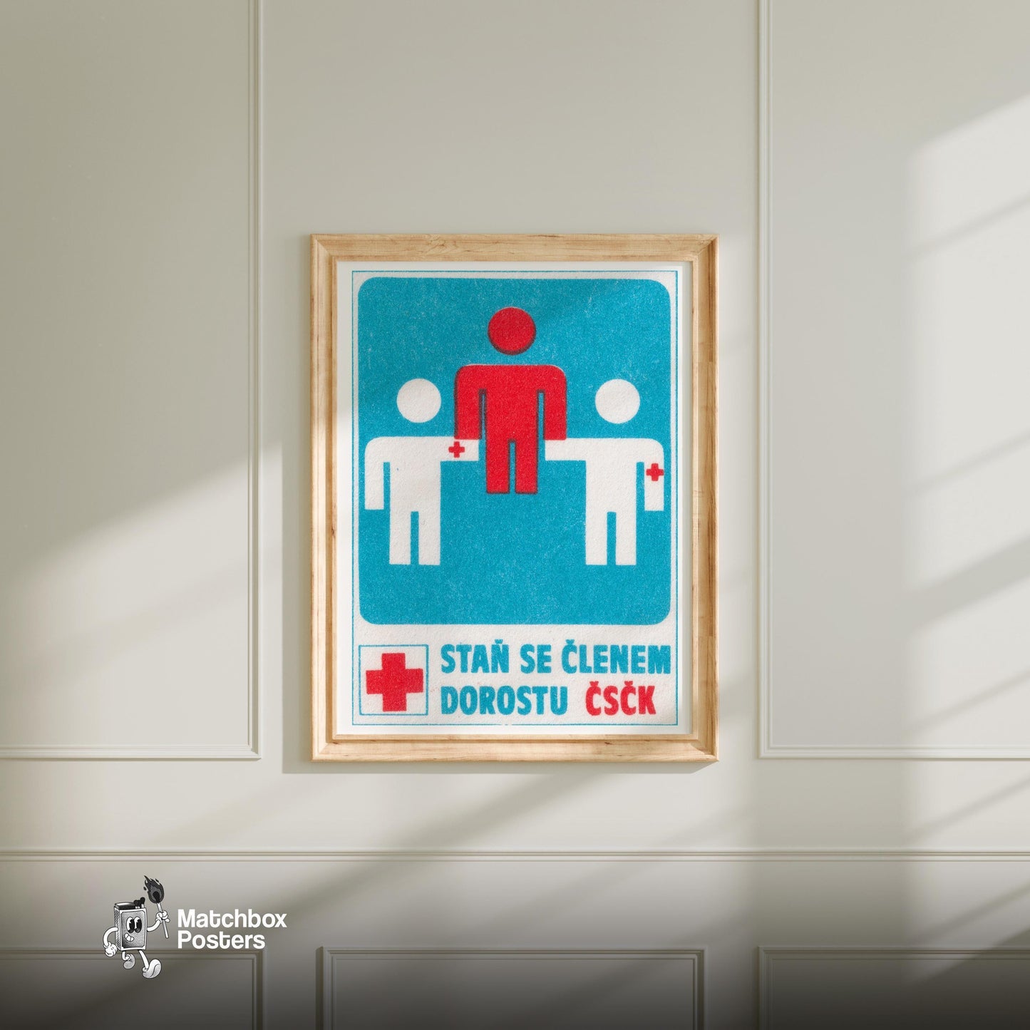 Health Club Membership - vintage matchbox label print - bedroom mockup