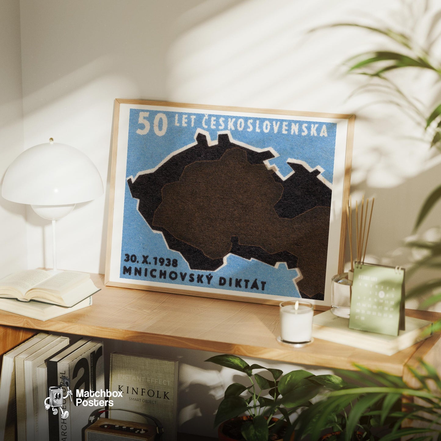 Czechoslovakia Map - vintage matchbox label print - office wall