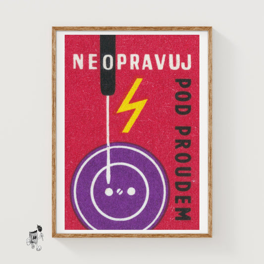 Don't Repair Power Outlet - vintage matchbox label print
