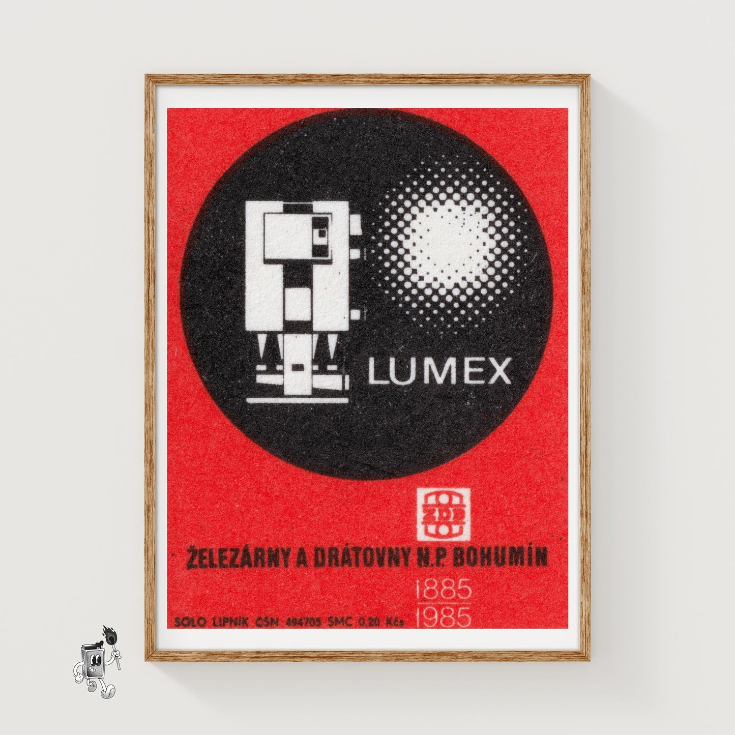 Iron Works Technology - vintage matchbox label print