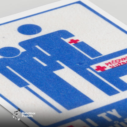 You Can Help - vintage matchbox label print - close-up detail