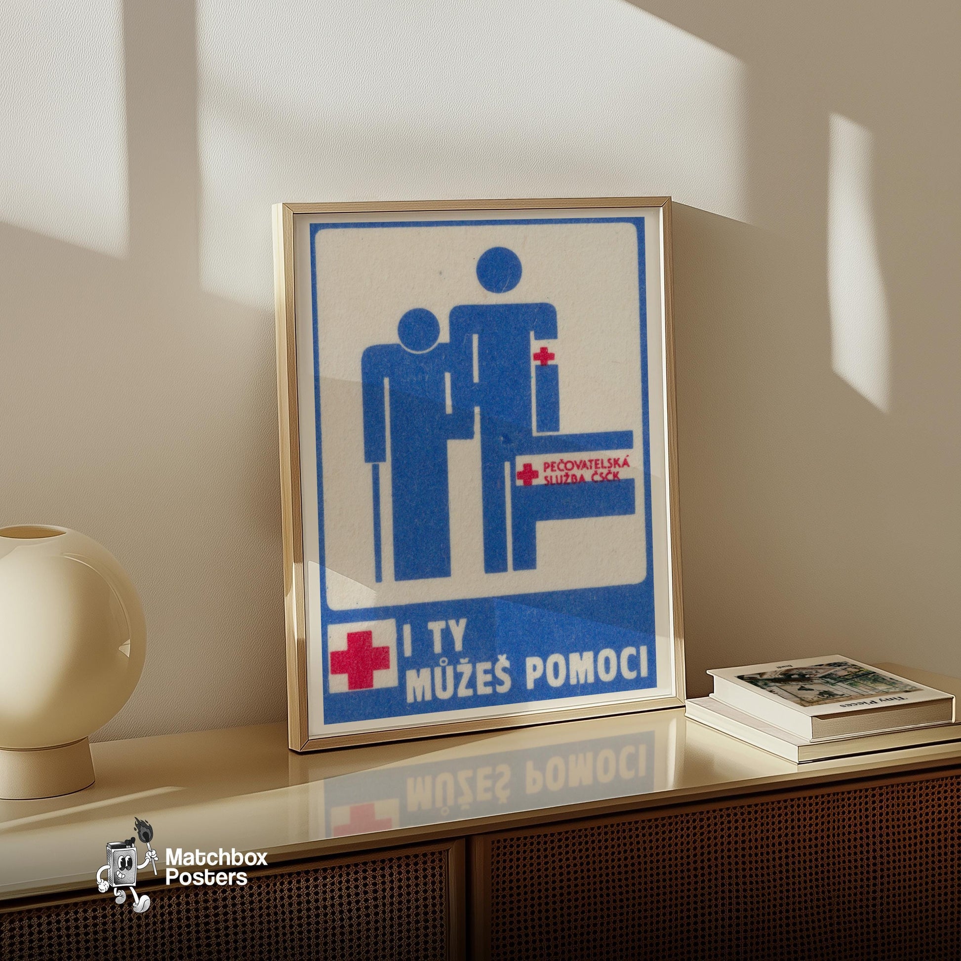 You Can Help - vintage matchbox label print - size comparison