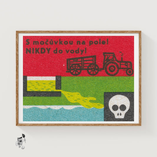 Dumping Waste Kills - vintage matchbox label print