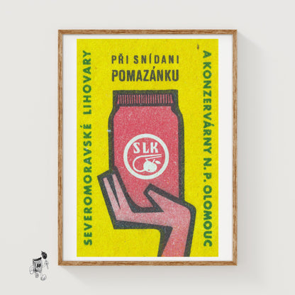 Red Jar: Vintage Czech - vintage matchbox label print