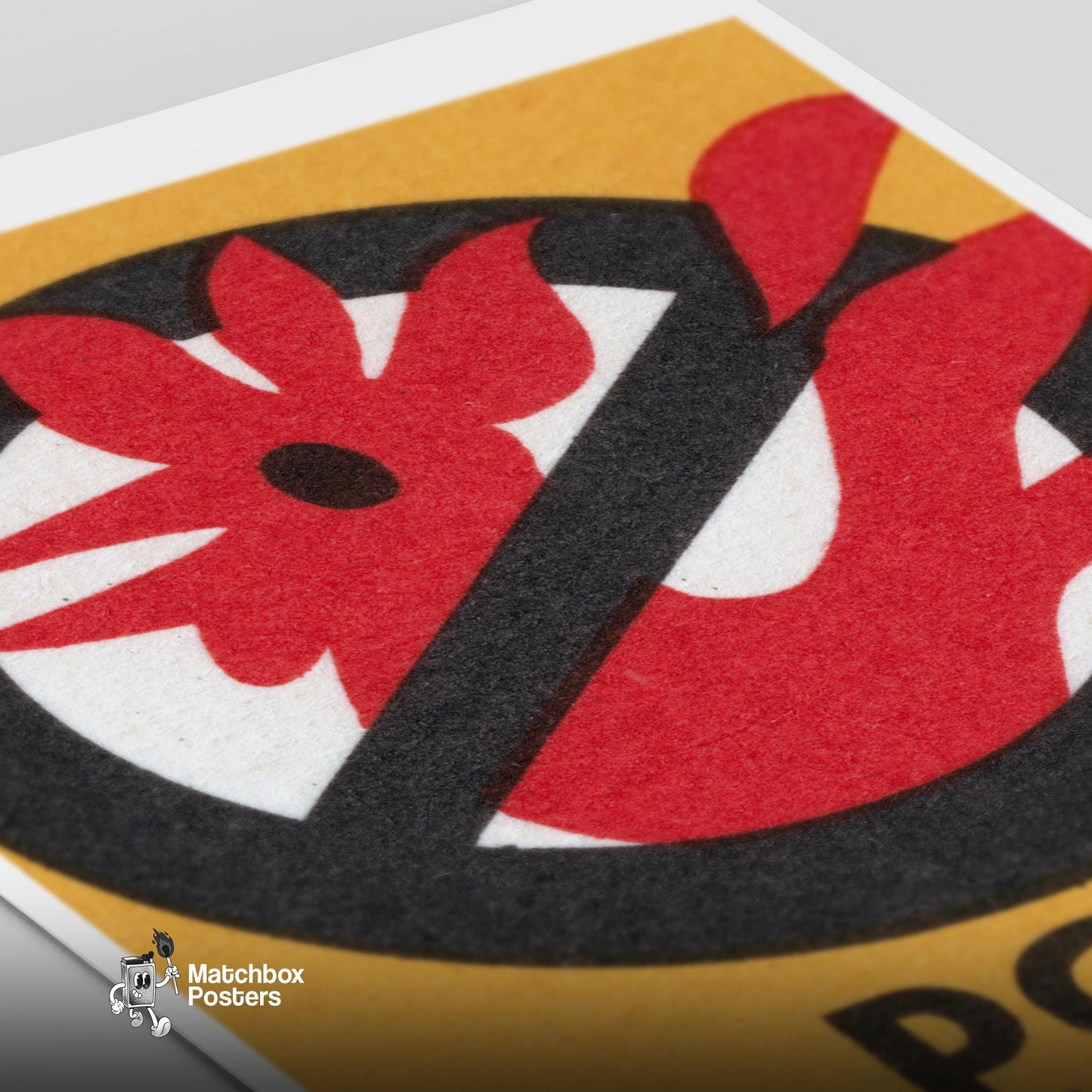 Red Rooster - vintage matchbox label print - close-up detail