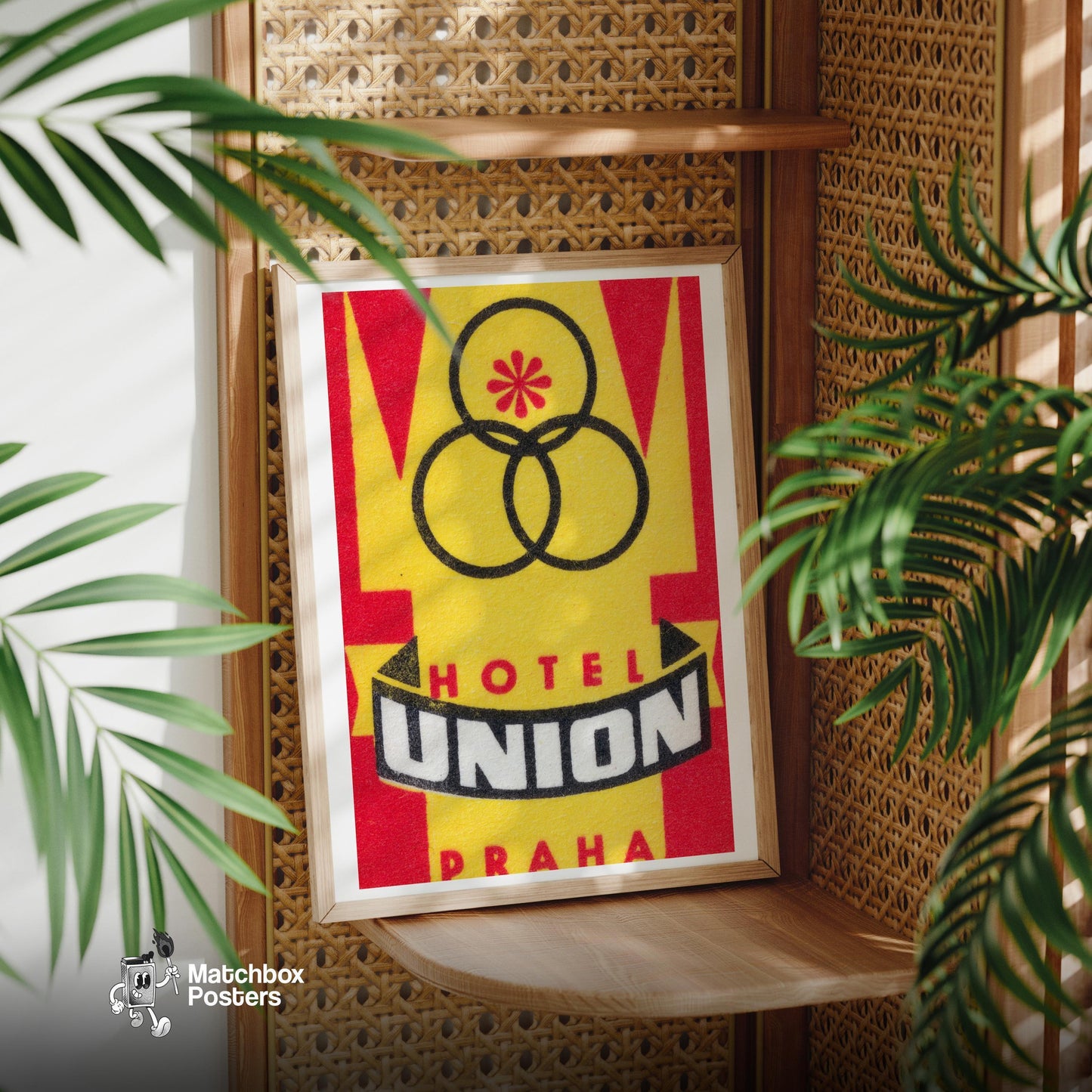 Hotel Union Prague - vintage matchbox label print - office wall