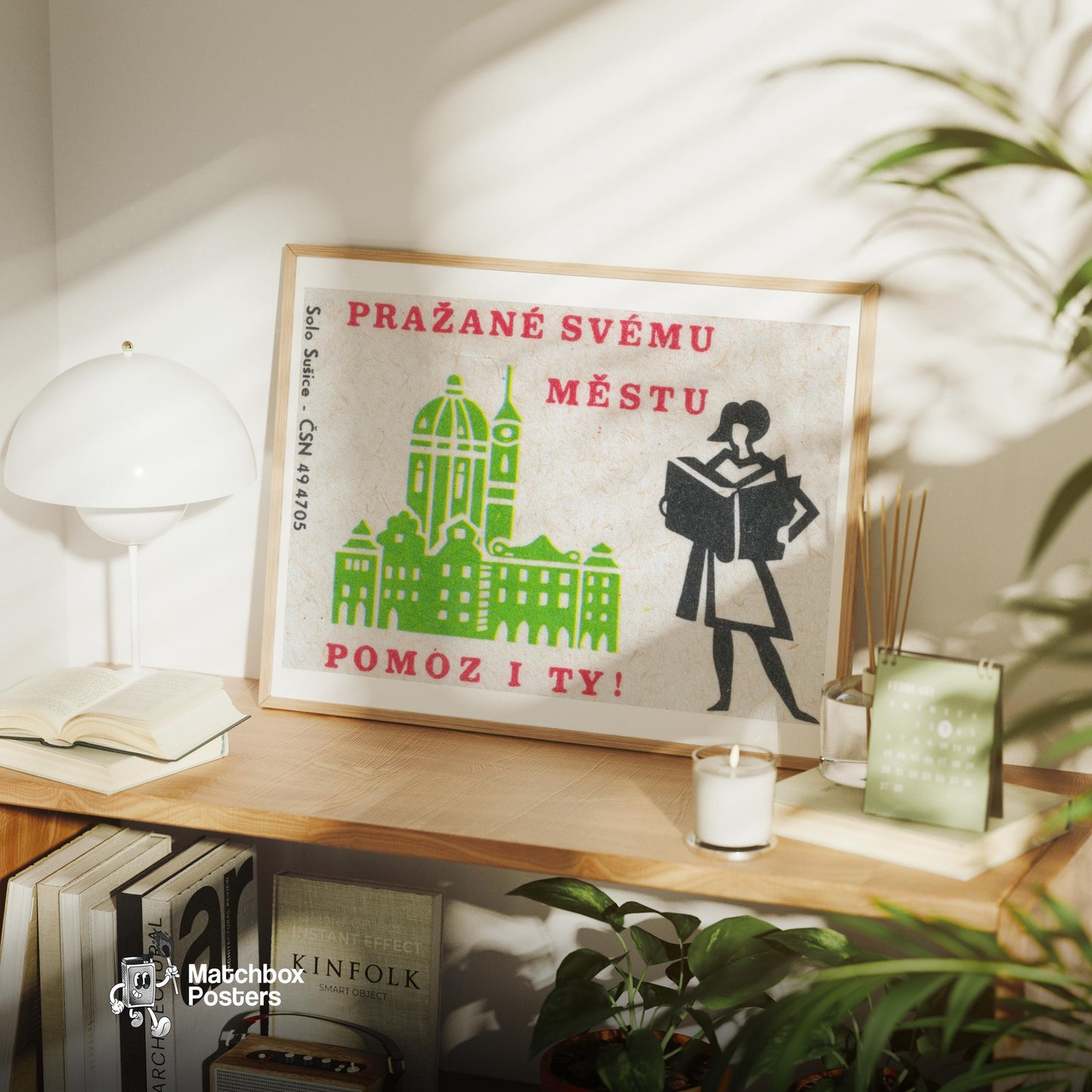Help the City! - vintage matchbox label print - office wall