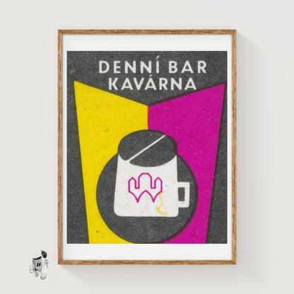 Denni Bar - vintage matchbox label print
